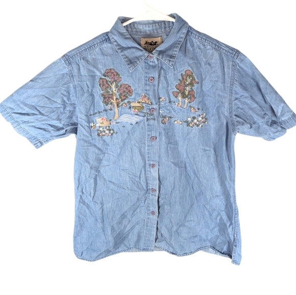 Vintage Northern Reflections cottage fairy grandma core button up shirt womans S - Picture 1 of 6